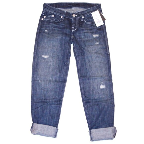 ROCK & REPUBLIC Low Rise DISTRESSED Denim JEANS $240